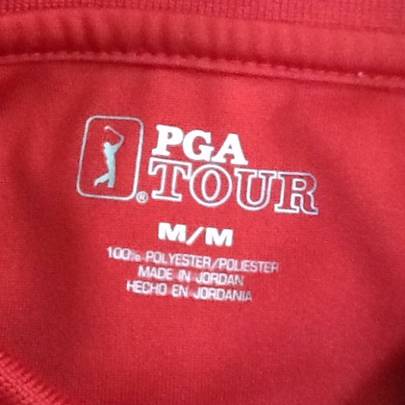 PGA Tour Men's Red Plaid Golf Shirt Medium - Picture 3 of 6